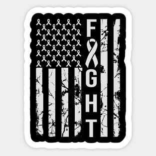 Lung Cancer Awareness American Flag Sticker